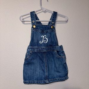 Baby girl 6-12 month skirt overalls. Old navy. Personalized with B